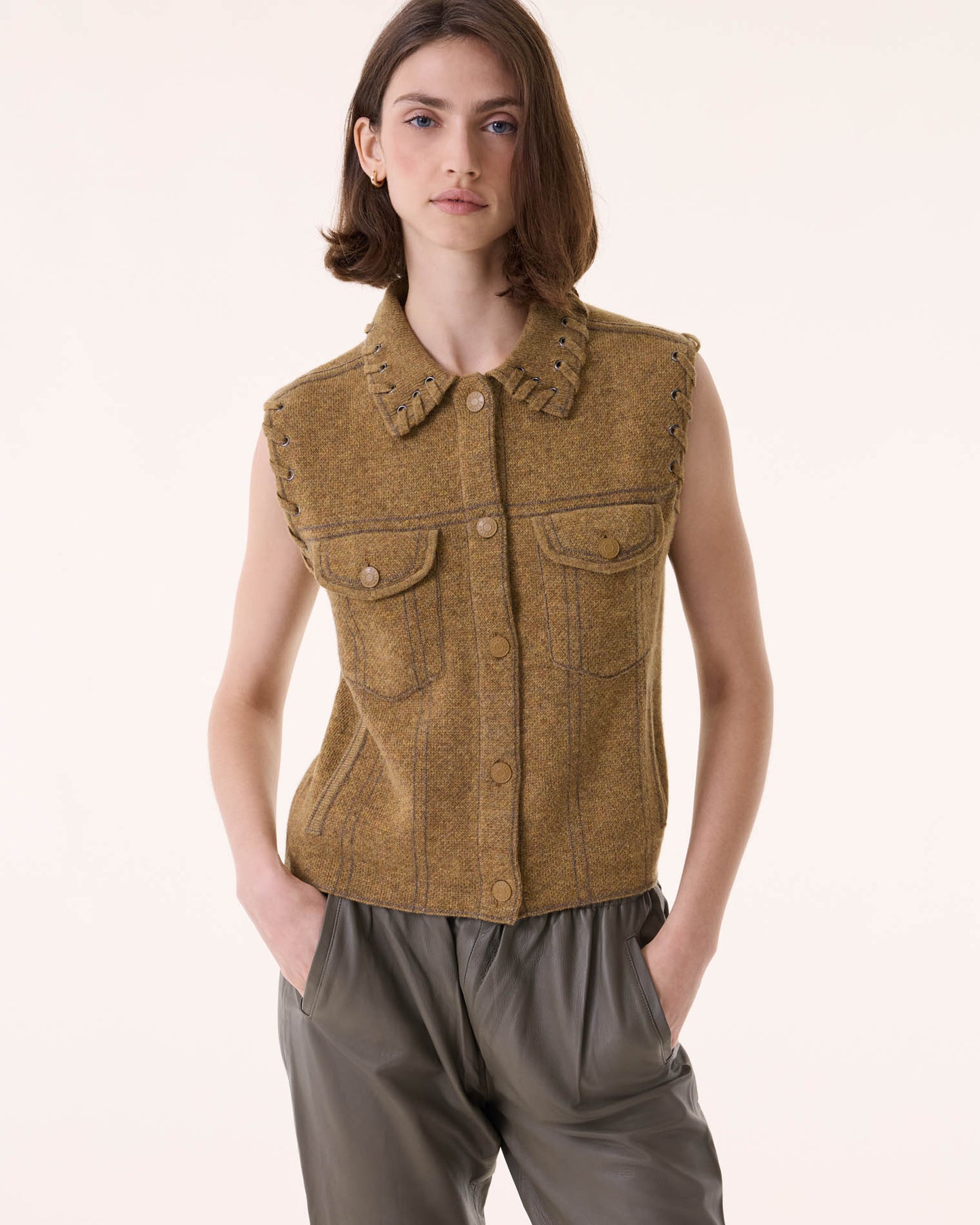 Gilet Joss Lacets bronze