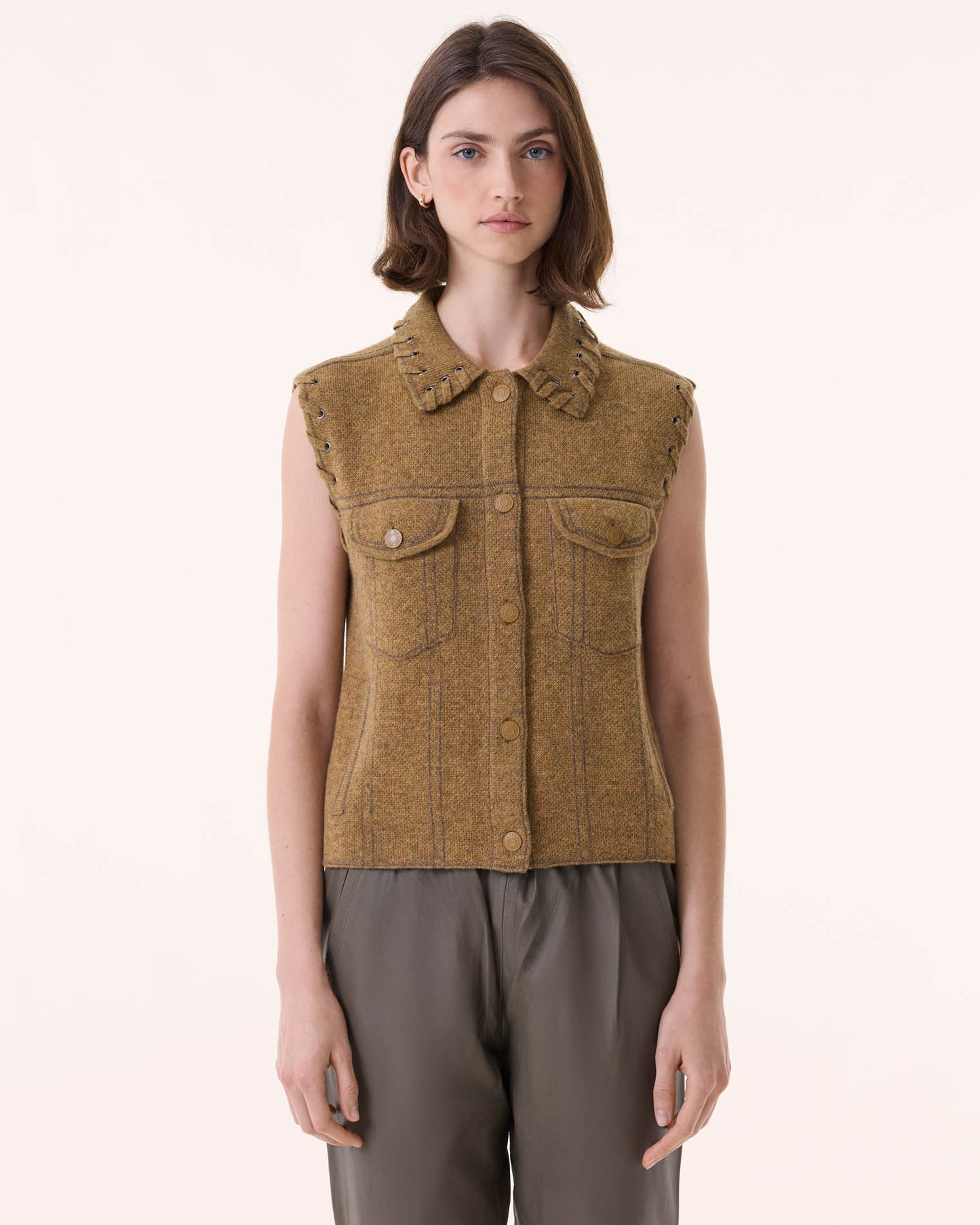 Gilet Joss Lacets bronze