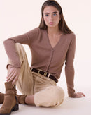 Gilet Karlicardi marron camelo