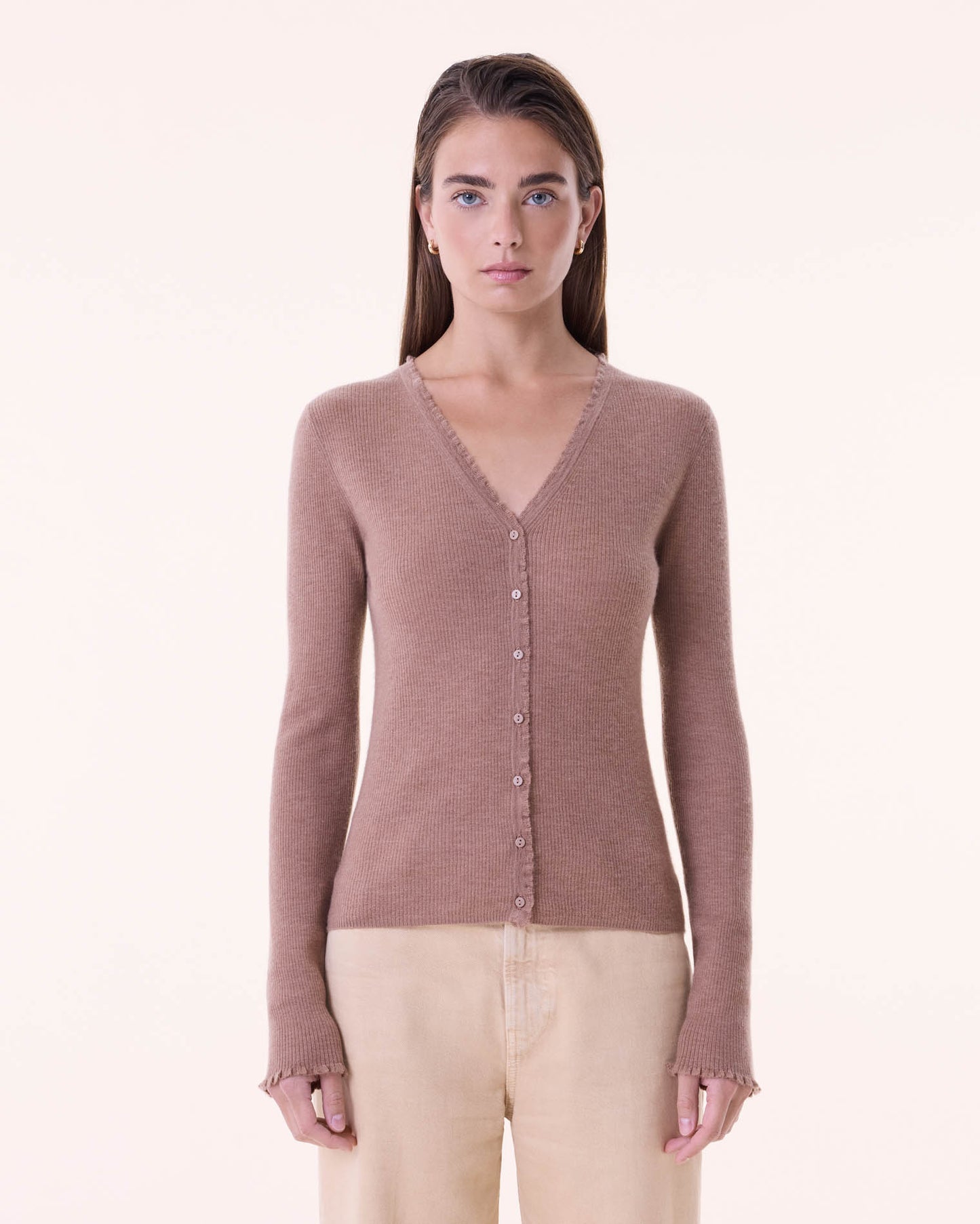 Vest Karlicardi camelo brown