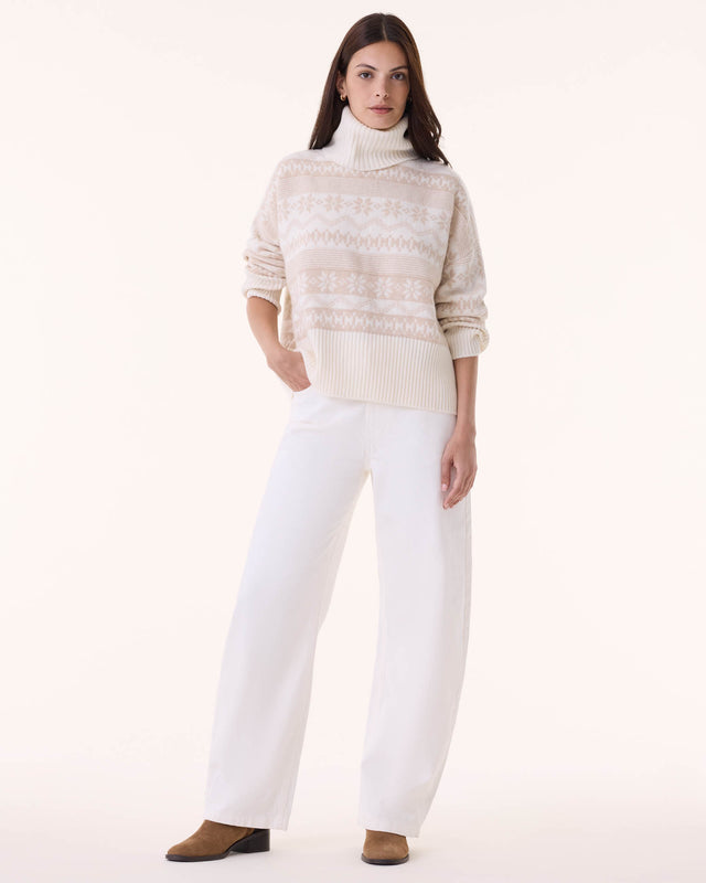 Pull Loulou Flake beige organic - Image principale