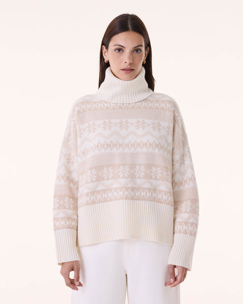 Pull Loulou Flake beige organic - Image principale