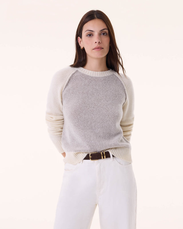 Pull Nimbus Colorblock blanc vintage - Image principale