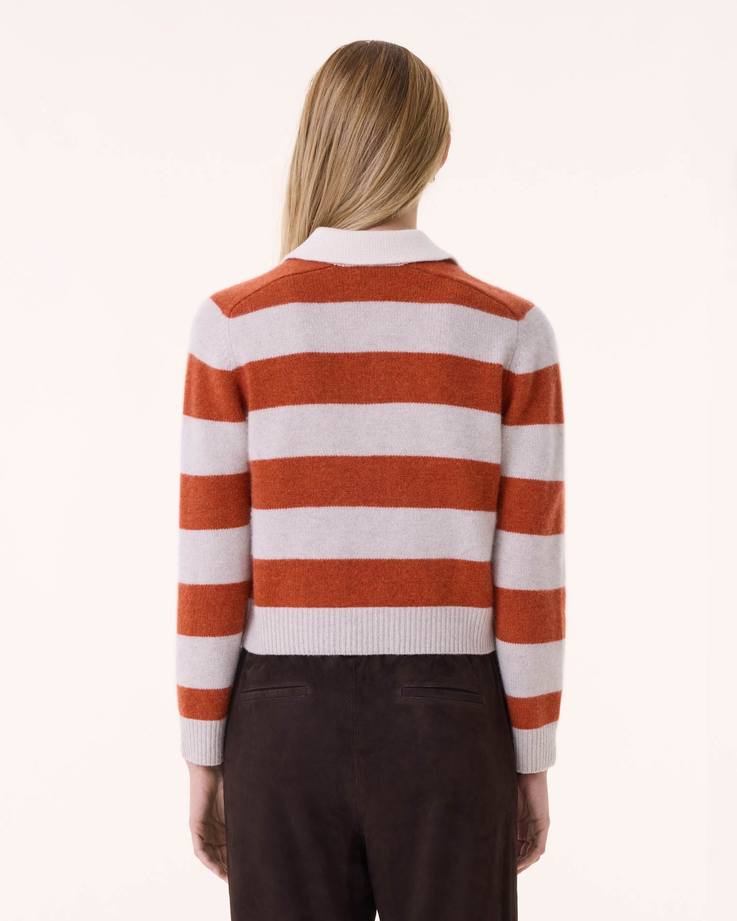 Sweater Polo Royce Stripes burnt orange