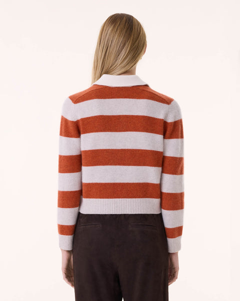 Sweater Polo Royce Stripes burnt orange - Image principale