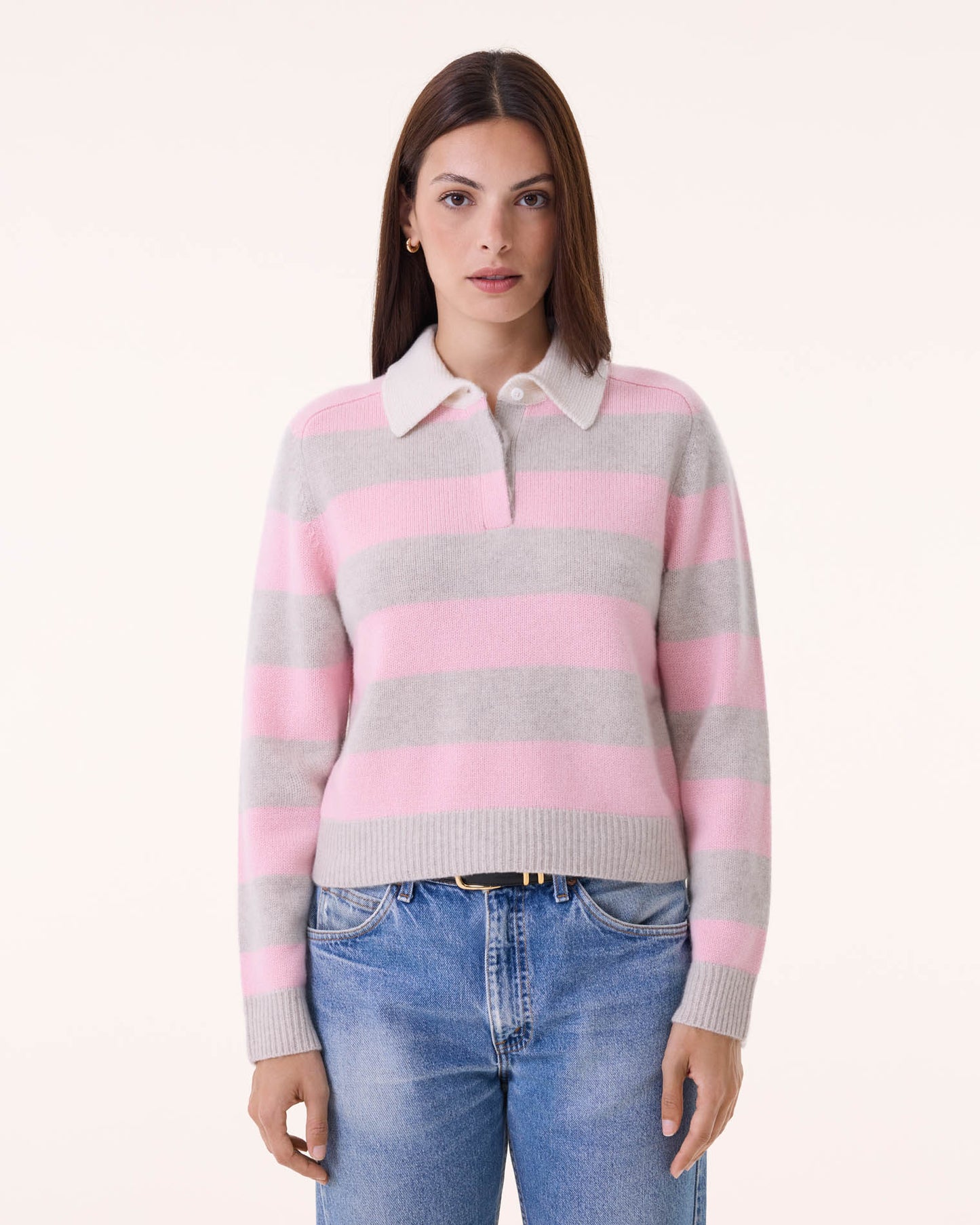 Sweater Polo Royce Stripes vintage pink