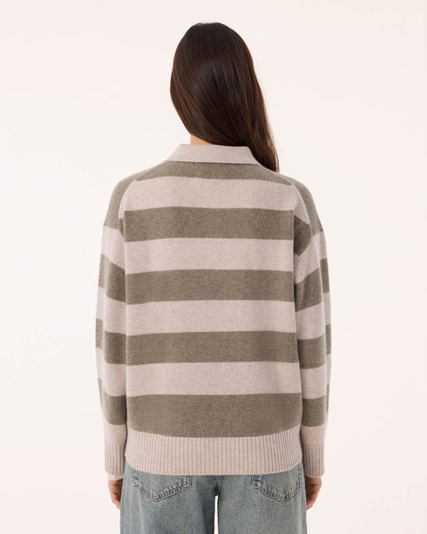 Polo Royde Set Stripe khaki heather - Image principale
