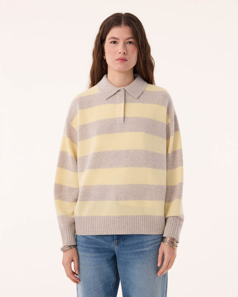 Polo Royde Stripes anise - Image principale