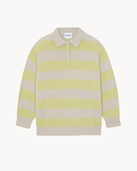 Polo Royde Stripes anise - Image principale