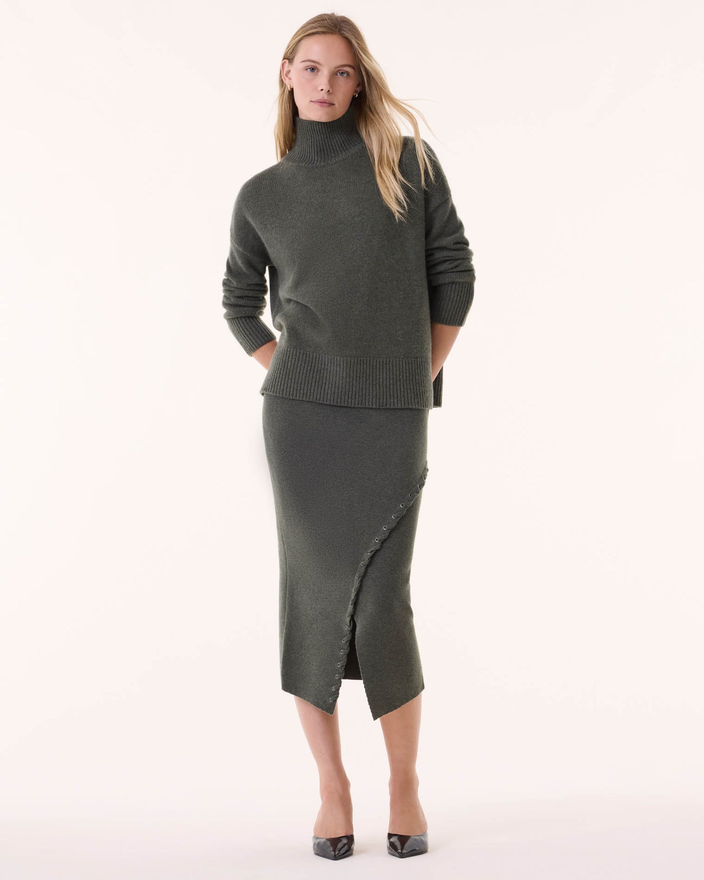 Skirt Solange Lacets dark khaki