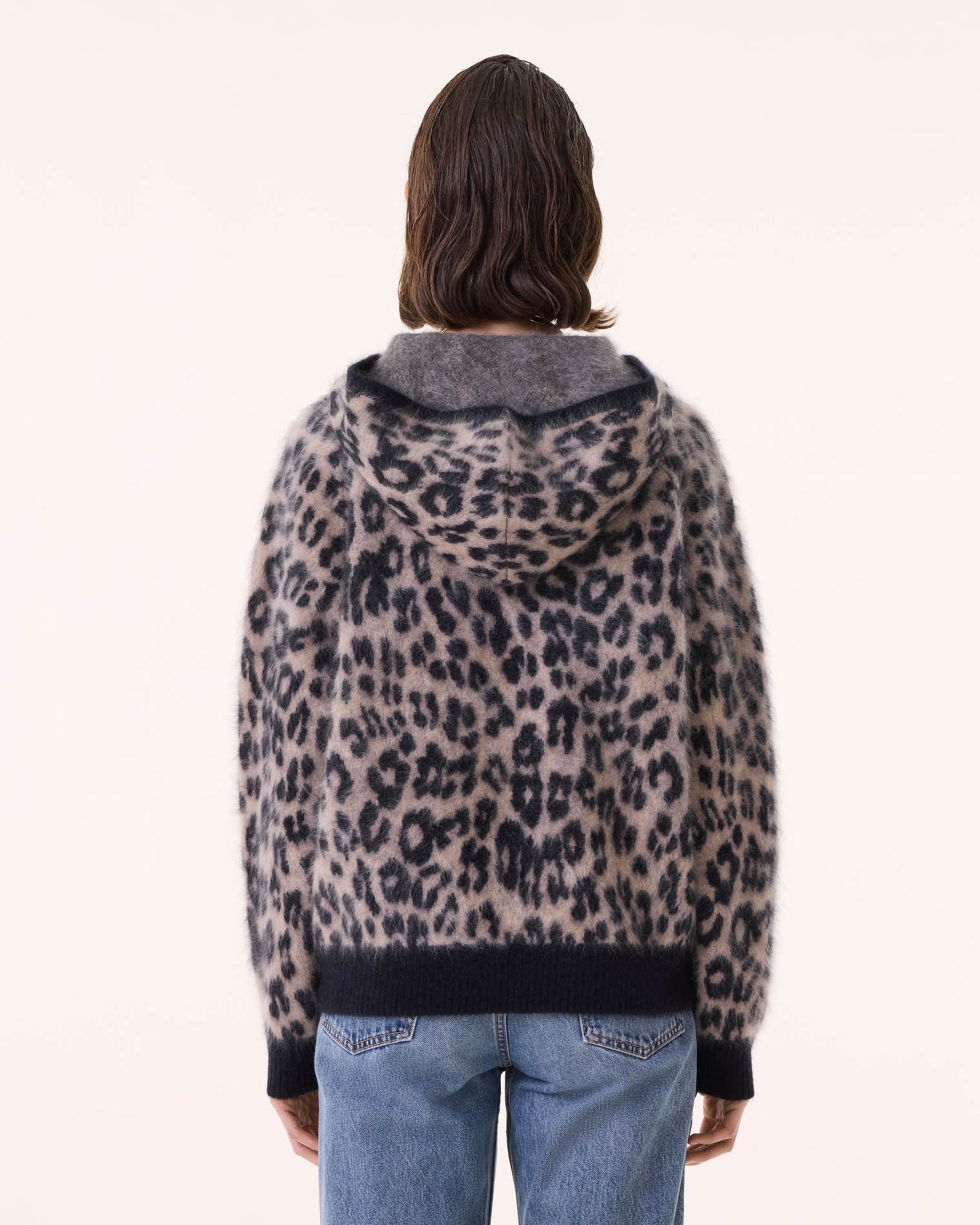 Sweater Hoodie Soso Fluffy camel leopard