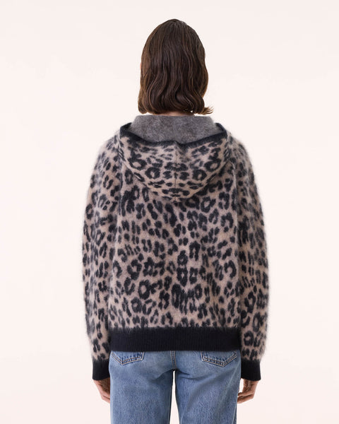 Pull Hoodie Soso Fluffy leopard camel - Image principale