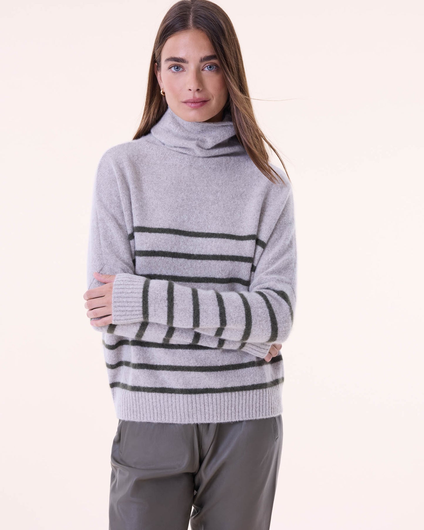 Sweater Tila Stripe Nimbus hazel brown