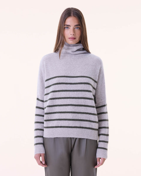 Pull Tila Stripe Nimbus marron noisette - Image principale