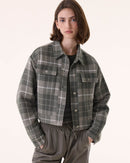 Veste Arya Woven Square kaki chiné