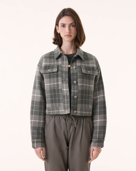 Veste Arya Woven Square kaki chiné - Image 3