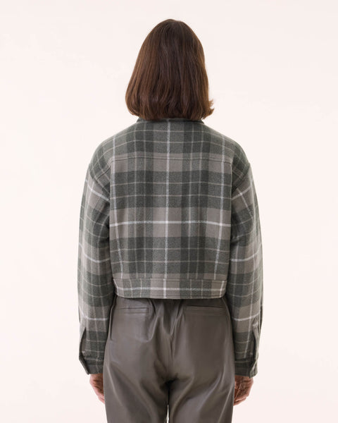 Jacket Arya Woven Square marl khaki - Image principale
