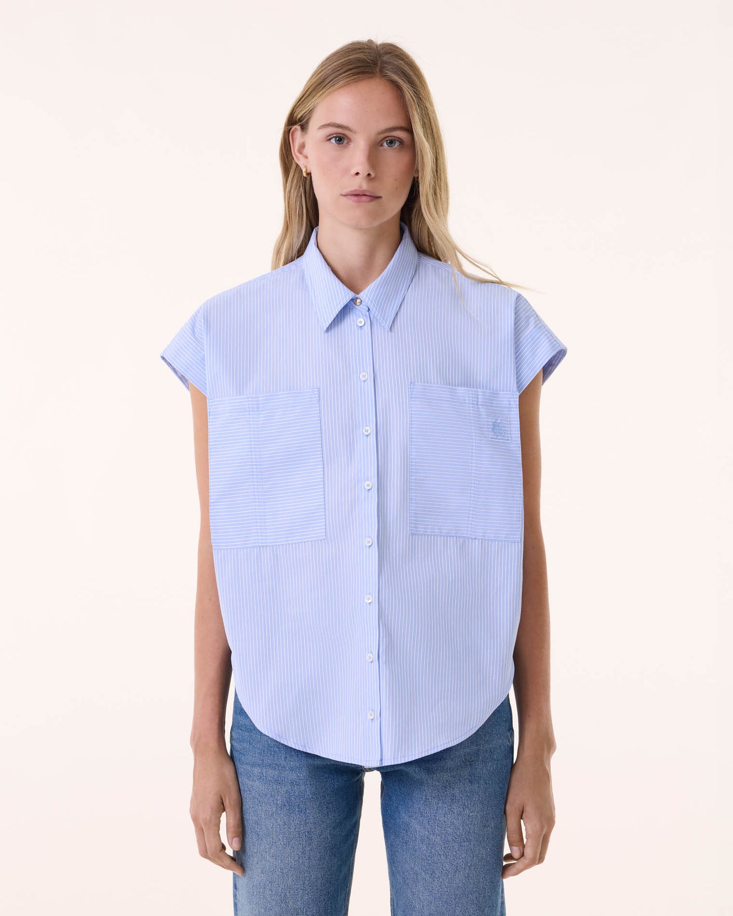 Shirt Spring blue white