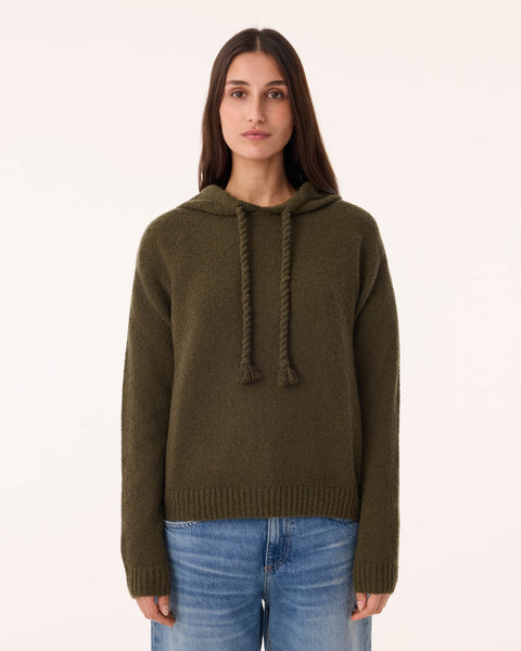 Pull Hoodie Bakia Bouclette vert kombu - Image 2