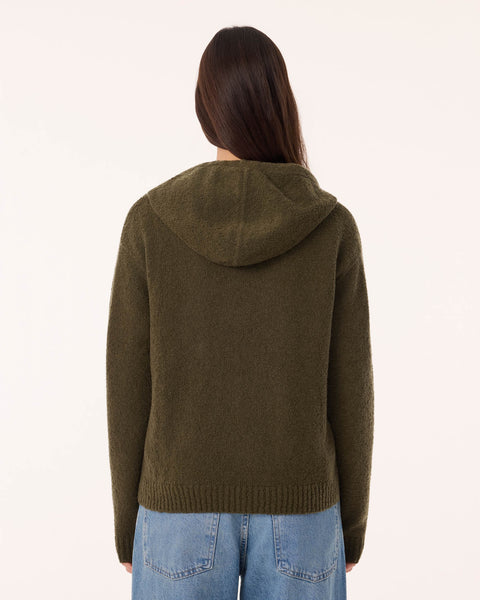 Pull Hoodie Bakia Bouclette vert kombu - Image 3