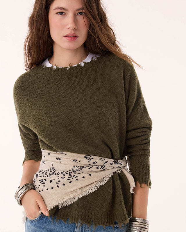 Pull Mela Bouclette vert kombu - Image principale