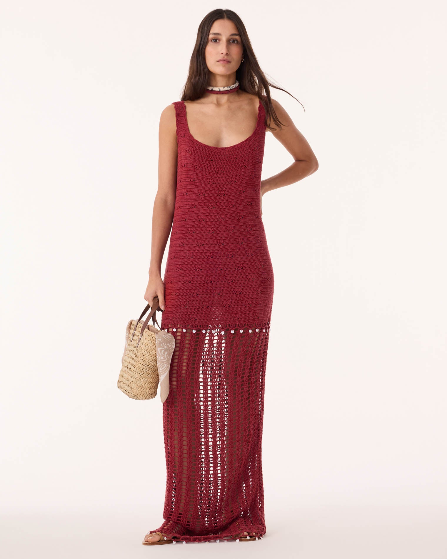 KUJTEN Long crochet round neck Dress