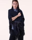 Cape Sohare Cuir Frange noir