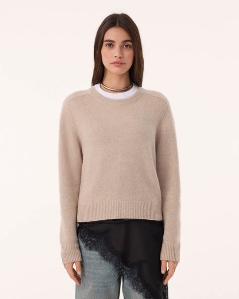 Pull Caroline Lin beige chiné - Image principale