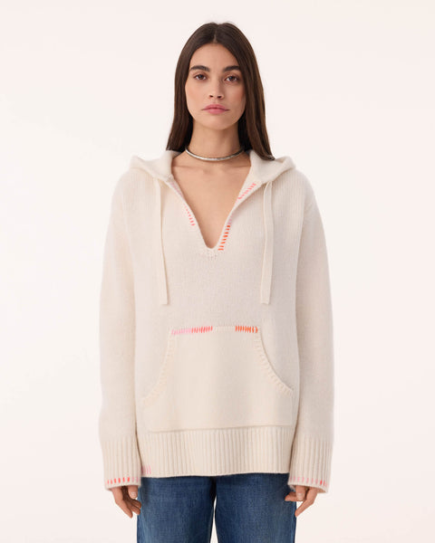 Sweater Hoodie Solmar white - Image principale