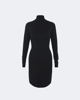 Robe en cachemire noir pour femme - Kujten packshot