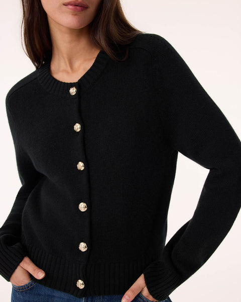 Cardigan Caroline Cardi Bijou noir dore - Image principale