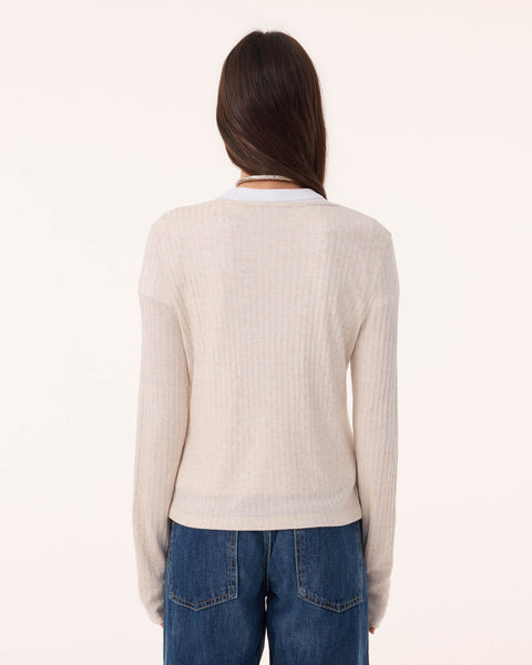 Pull Maori Linvi beige chiné - Image 3