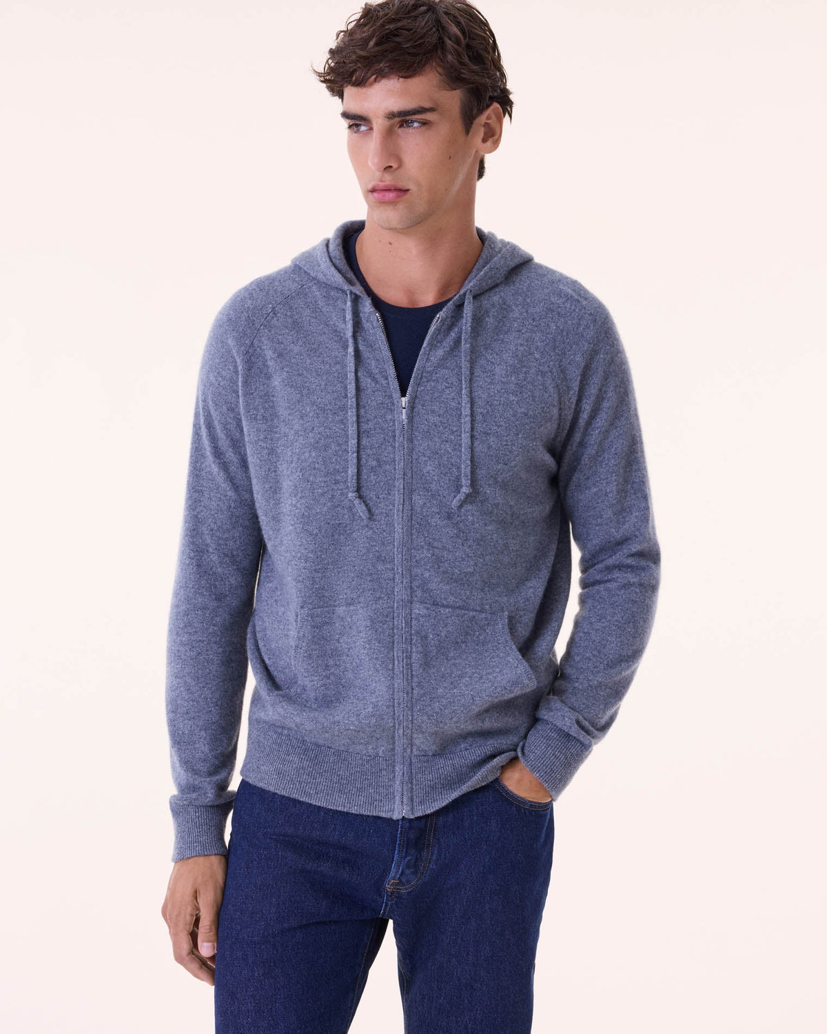 Gilet en cachemire gris pour homme - Kujten