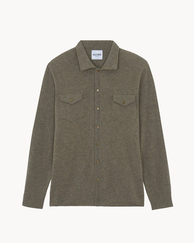 Chemise Julius kaki chiné - Image principale