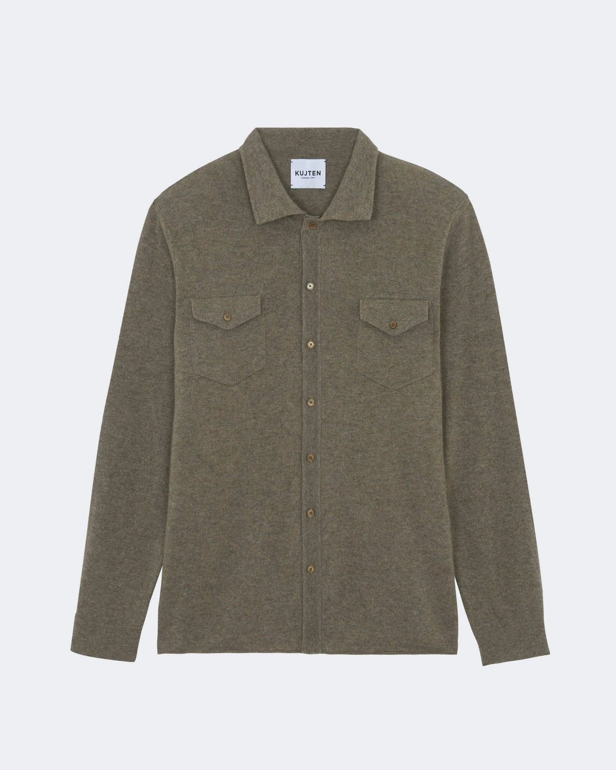 Chemise en cachemire kaki pour homme - Kujten packshot