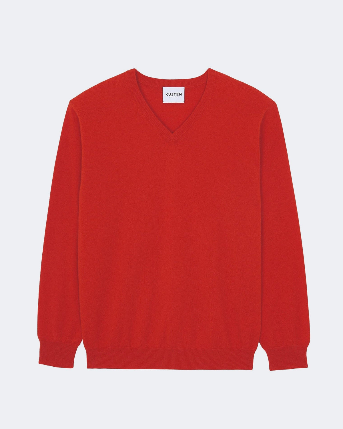 Pull en cachemire rouge pour homme - Kujten packshot
