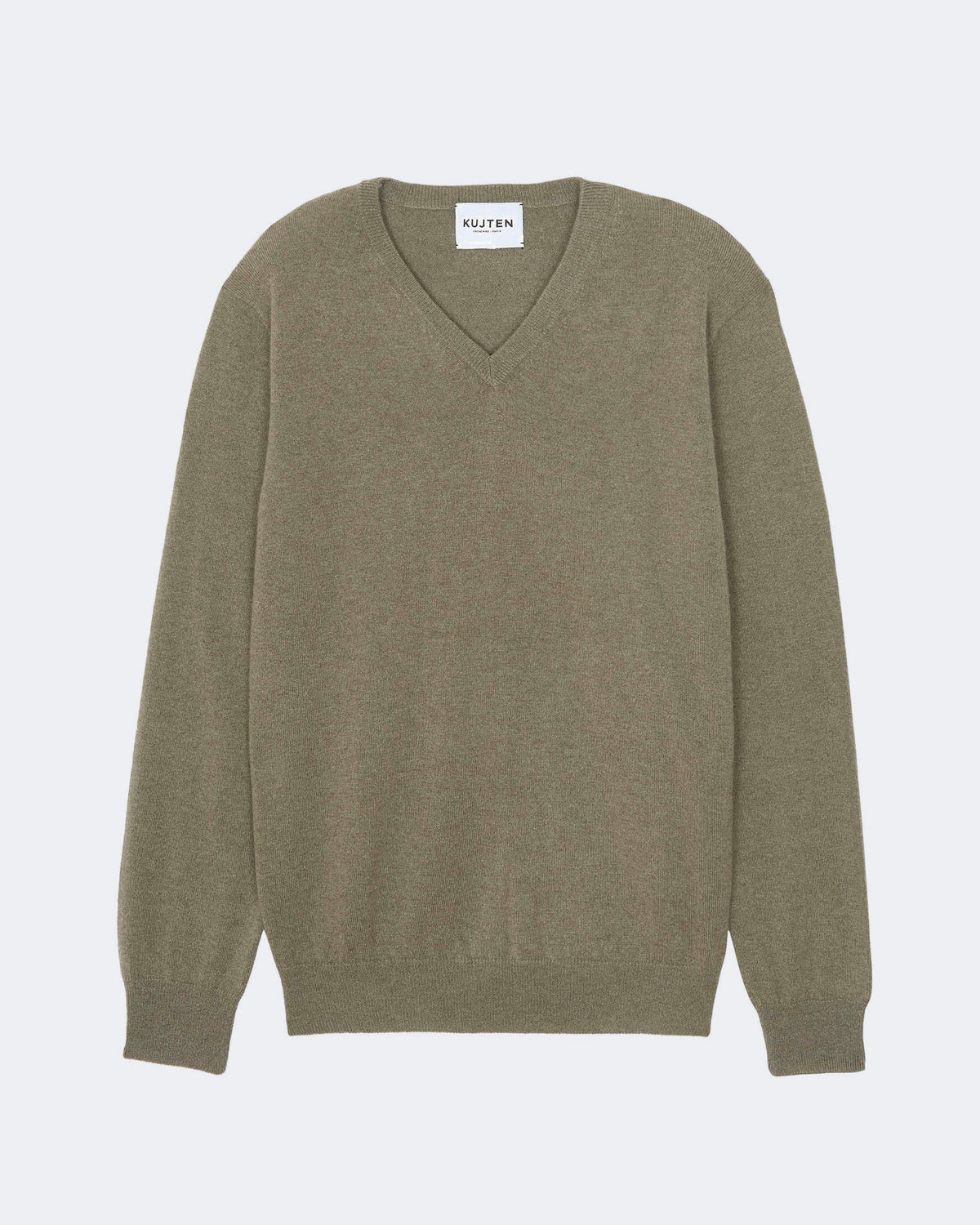 Pull en cachemire kaki pour homme - Kujten packshot