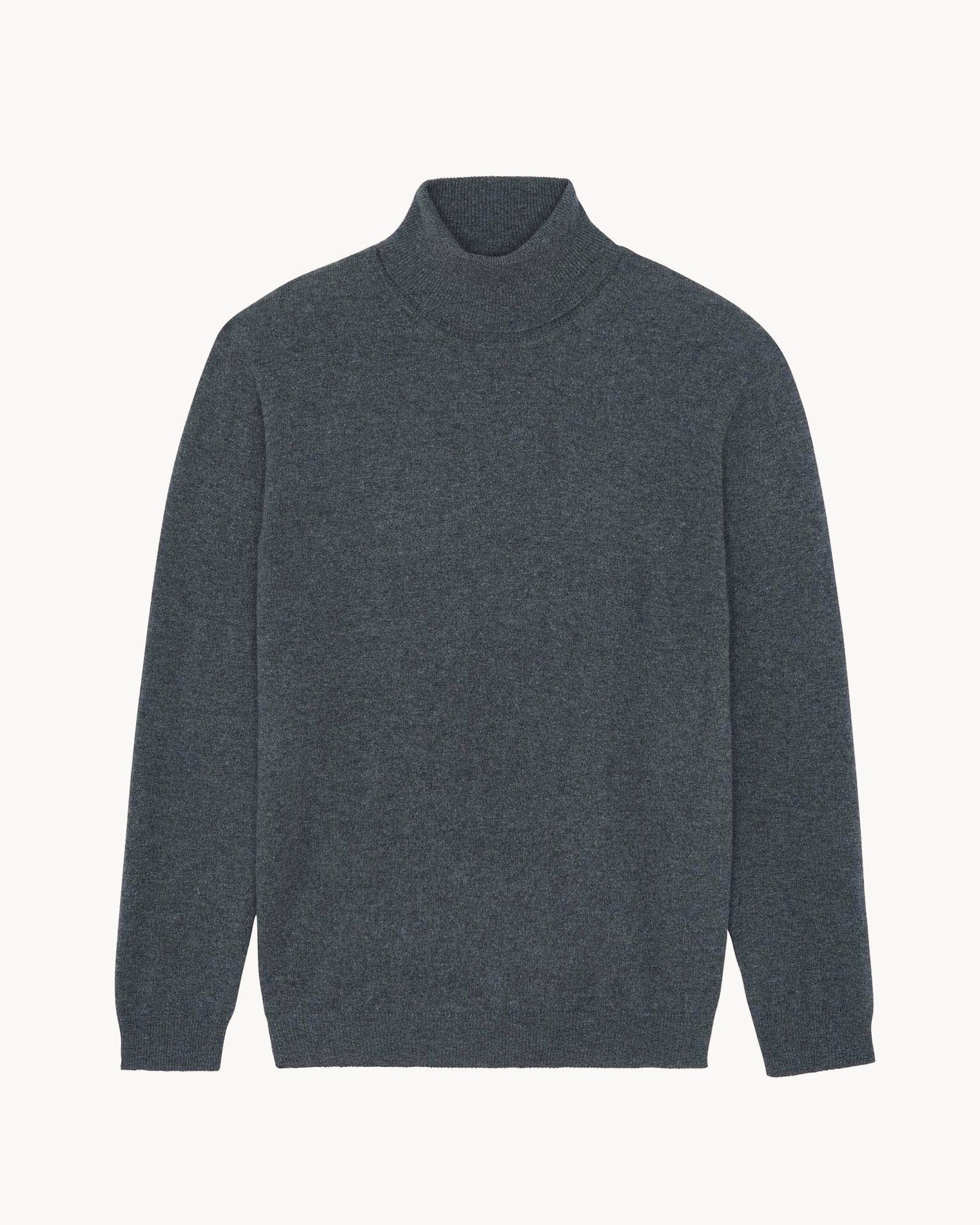 Pull Cachemire Col Roulé Homme Gris Anthracite Kujten Cachemire