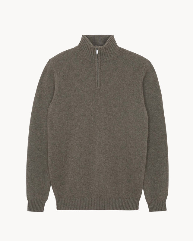 Pull Greg beige taupe mouliné - Image principale