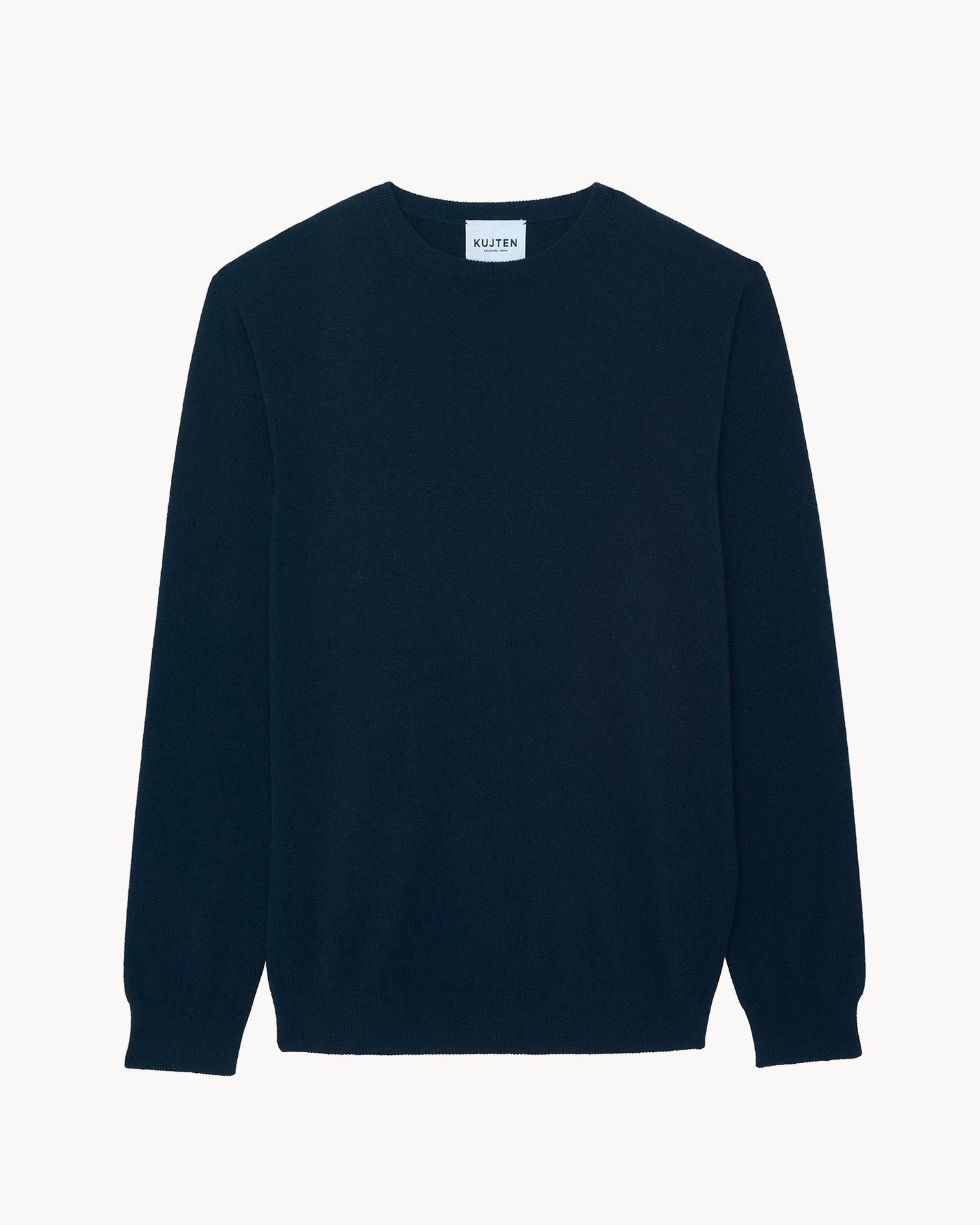 Pull Cachemire Col Rond Bleu Marine Kujten Cachemire