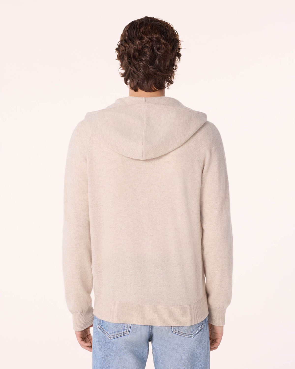 Gilet en cachemire blanc et beige pour homme - Kujten