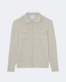 Chemise en cachemire blanc et beige pour homme - Kujten packshot