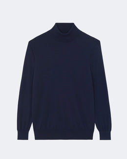 Pull en cachemire bleu pour homme - Kujten packshot