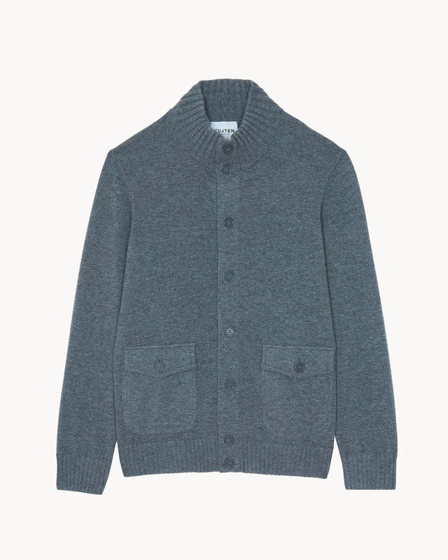 Cardigan Senchi flannel gray - Image principale