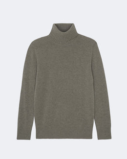 Pull en cachemire kaki pour homme - Kujten packshot
