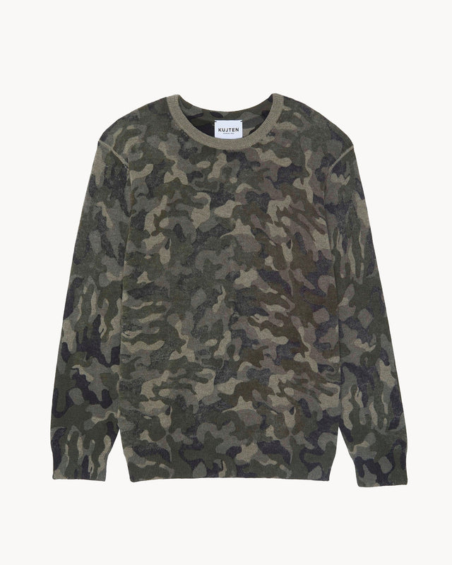 Pull Pitt Camou kaki chiné - Image principale