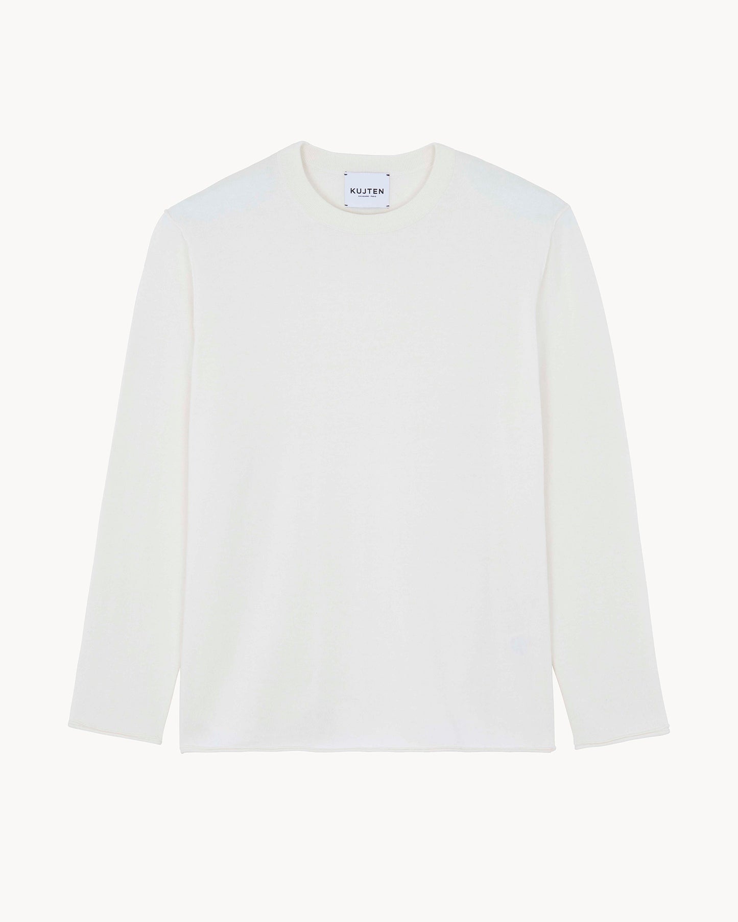 Pull connie tricotage jersey blanc - Kujten packshot