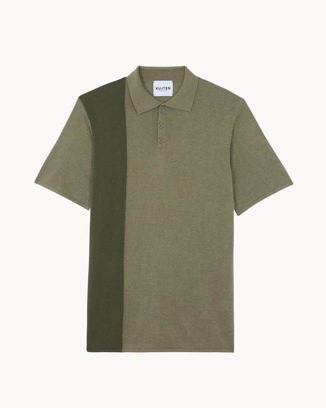 Pull Gary Colorblock kaki chiné - Image principale