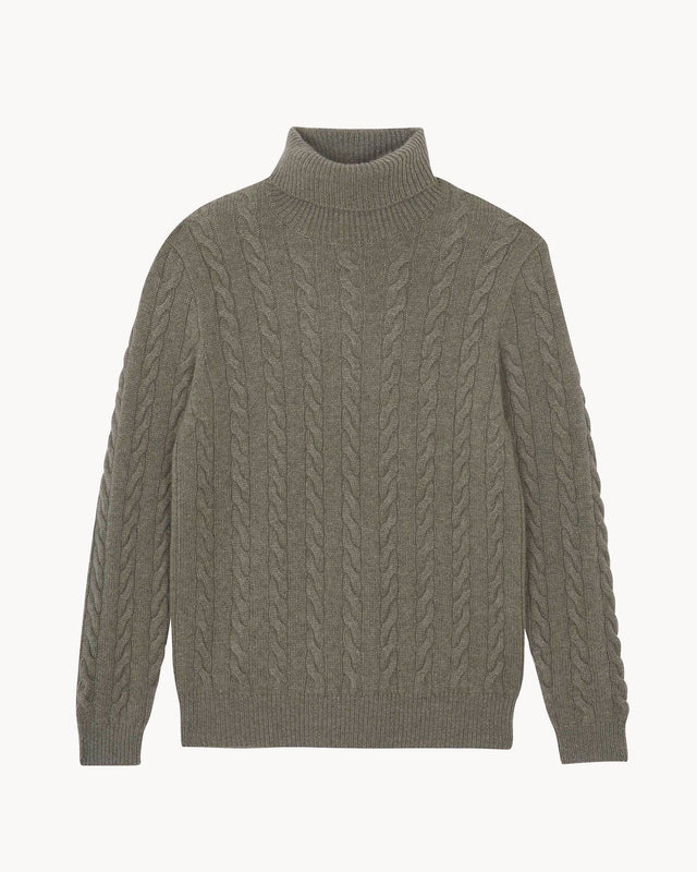 Pull Lino kaki chiné - Image principale