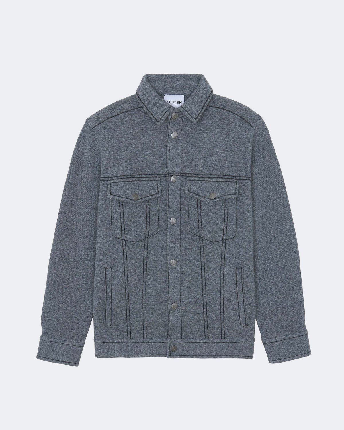Veste en cachemire gris pour homme - Kujten packshot